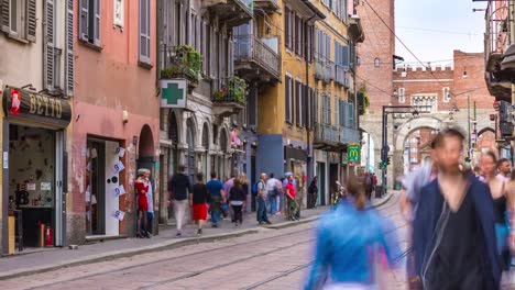 Italy-sunny-day-milan-city-famous-traffic-street-panorama-4k-timelapse