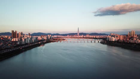 Aerial-view-at-Seoul-City-Skyline-,South-Korea