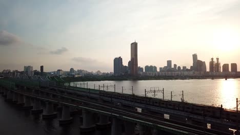 Luftbild-in-Seoul-City-Skyline,-Südkorea