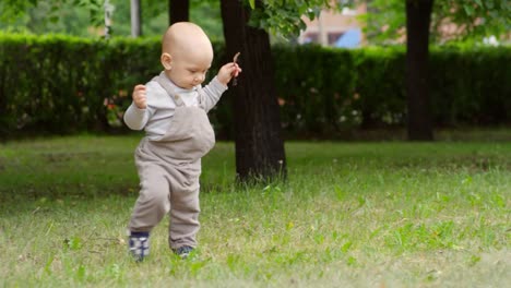 Baby-Boy-unter-Erste-Schritte-im-Park