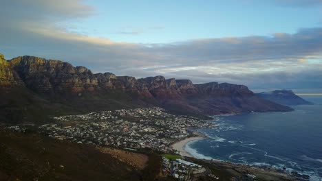 Panoramic-aerial-view-of-Cape-Town,-South-Africa.