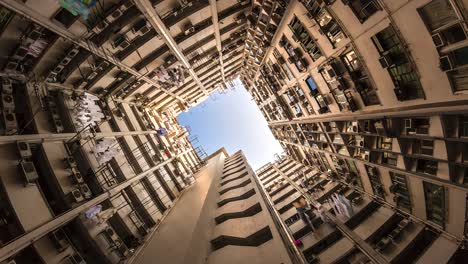 4K.Time-lapse-Old-community,-Dense-residential-building-and-view-colorful-apartment-building-at-Hong-Kong-City