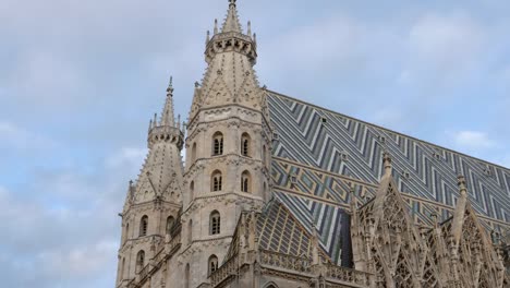 tilt-down-shot-of-st-stephen's-cathedral-in-vienna,-austria