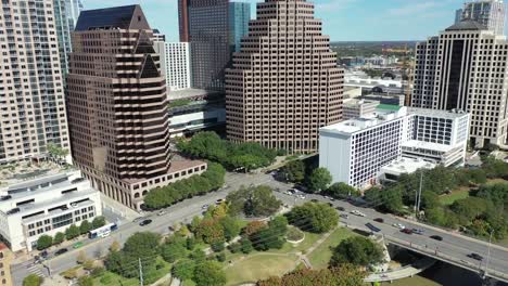 Aerial-of-Downtown-Austin,-Texas