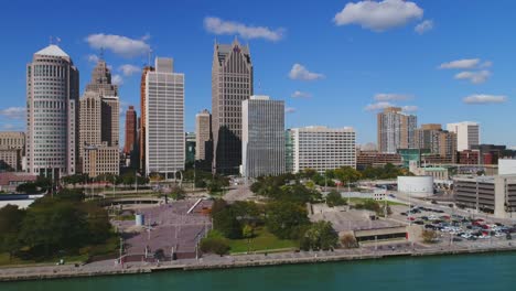 Hart-Plaza-Detroit-Michigan-Cityscape-Aerial-view-USA