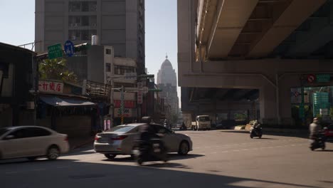 sunny-day-taipei-city-traffic-street-road-junction-panorama-4k-taiwan