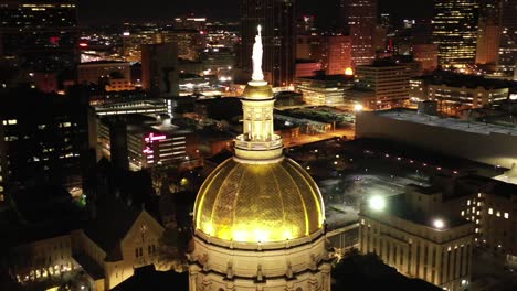 Aerial-of-Atlanta,-Georgia-at-Night