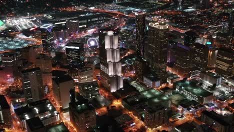 Aerial-of-Atlanta,-Georgia-at-Night