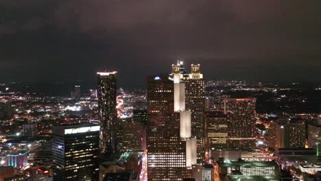 Aerial-of-Atlanta,-Georgia-at-Night