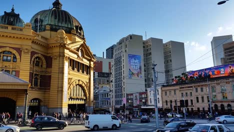 Melbourne-City,-Victoria,-Australien-Flinders-Street-station