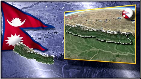 Nepal-bandera-y-mapa-de-la-animación