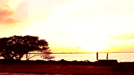 Sommer-Sonnenuntergang-Zeitraffer-auf-die-Florida-beach