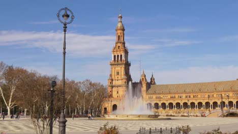 plaza-de-espana-fountain-sun-light-view-4k-seville-spain