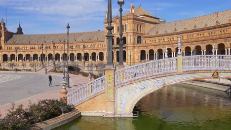 Sevilla-Plaza-de-españa-día-soleado-panoramam-4-k,-España