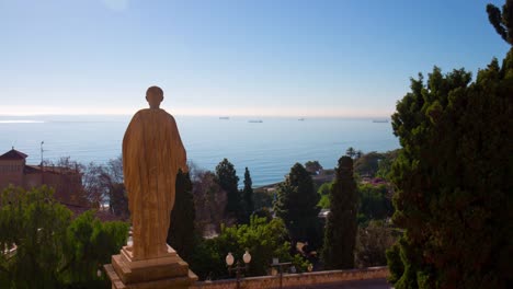 Spanien-Tarragona-Hügel-Blick-auf-das-Mittelmeer-4-k-Zeitraffer