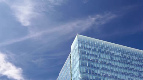 The-Airplane-is-flying-close-to-skyscraper-in-Boston