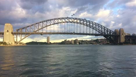 Time-lapse-of-Sydney-Harbor-Bridge-east-side-during-sunrise