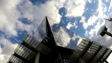 Skyscrapers-and-Clouds,-Business-Buildings,-London,-Uk,-Real-Time