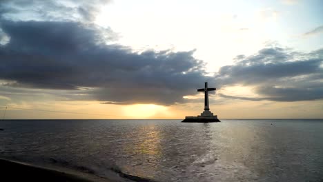 Catholic-cross-in-the-sea