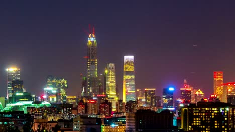 Skyscrapers-in-Beijing,-China.-4k-Timelapse