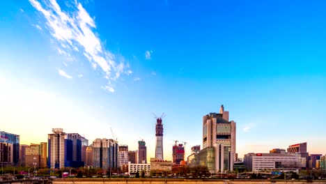 Skyscrapers-in-Beijing,-China.-4k-Timelapse