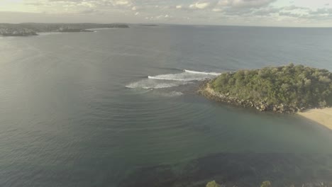 Coastal-beach,-wave-and-rock-aerials