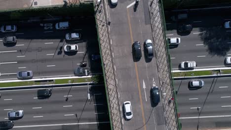 Top-View-of-23-de-Maio-Avenue-in-Sao-Paulo,-Brazil