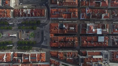 Top-View-of-Chiado-Houses-in-Lisbon,-Portugal