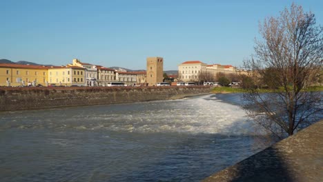 River-Arno-waterfall-Italy-Florence