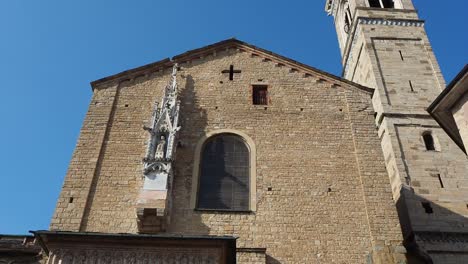 The-Basilica-of-Santa-Maria-Maggiore-is-a-church-in-Bergamo,-one-of-the-beautiful-city-in-Italy.-The-north-entrance