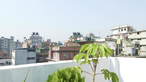 Panorama-view-over-Kathmandu-city-with-roofs,-Nepal.