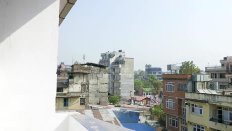 Panorama-view-over-Kathmandu-city-with-roofs,-Nepal.