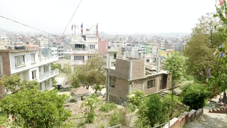 Gebäude-in-asiatischen-Stadt-Kathmandu,-Nepal.