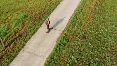 longboarder-in-an-aerial-view