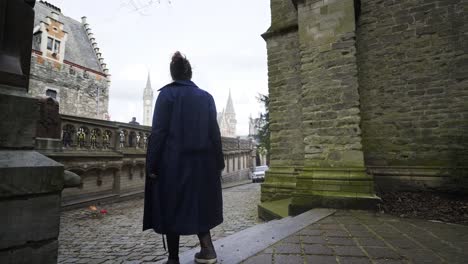Woman-walking-on-centre-of-Ghent