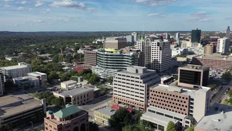 Aerial-of-Downtown-Austin,-Texas