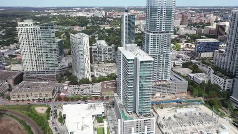 Aerial-of-Downtown-Austin,-Texas