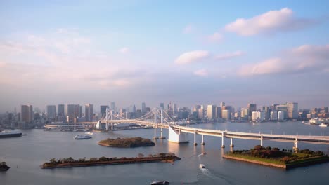 TimeLapse---Tokyo-Bay-and-the-view-of-the-city-of-Tokyo-Zoom-in