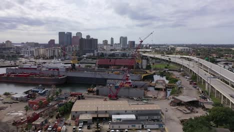 Aerial-of-Downtown-Tampa,-Florida