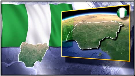 Nigeria-Flagge-und-Karte-animation