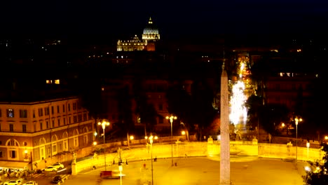 Piazza-del-Popolo,-Zeitraffer.