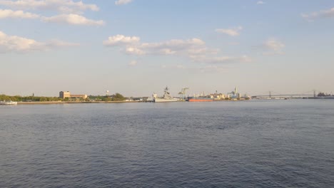 Estados-Unidos-verano-bahía-panorama-de-la-ciudad-de-Filadelfia,-Pensilvania,-4-K