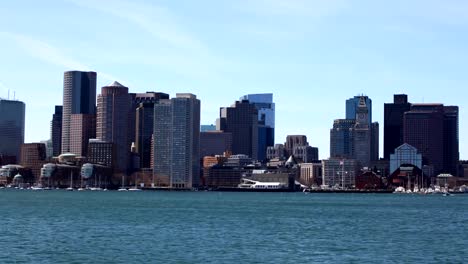 Timelapse-of-the-Boston-city-center-and-harbor