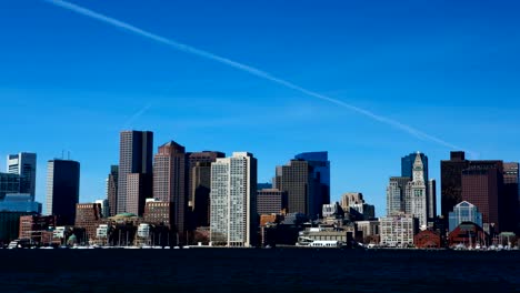 Timelapse-Boston-Stadtzentrum-in-der-Abenddämmerung