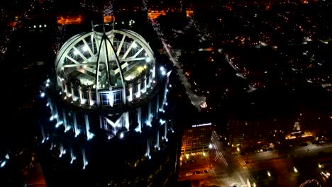 timelapse-del-horizonte-de-Boston,-Massachusetts,-en-el-centro-de-la-ciudad-por-la-noche