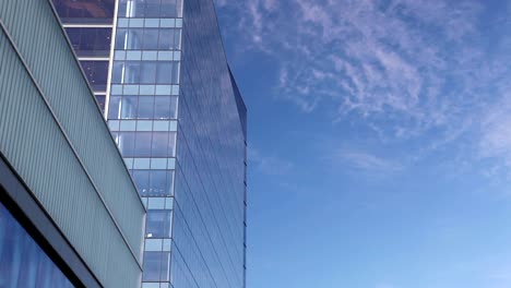 The-Airplane-is-flying-close-to-skyscraper-in-Boston