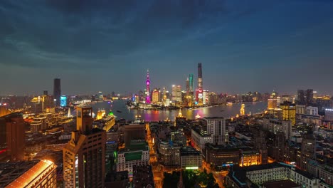 china-shanghai-city-river-bay-sunset-twilight-famous-roof-top-panorama-4k-time-lapse