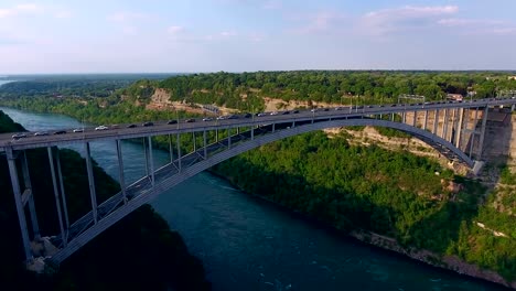 Aerial-of-Bridge-Over-Niagara-Gorge-Between-Canada-and-United-States