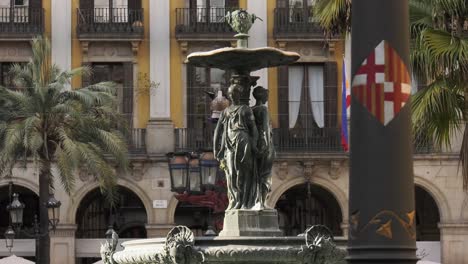 Fountain-In-Placa-Reial-Royal-Square-In-Barcelona