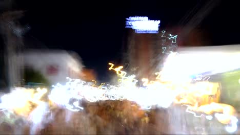 Abstract-blurring-of-Night-Market-Chiangmai-walking-street,-Thailand-timelapse-footage